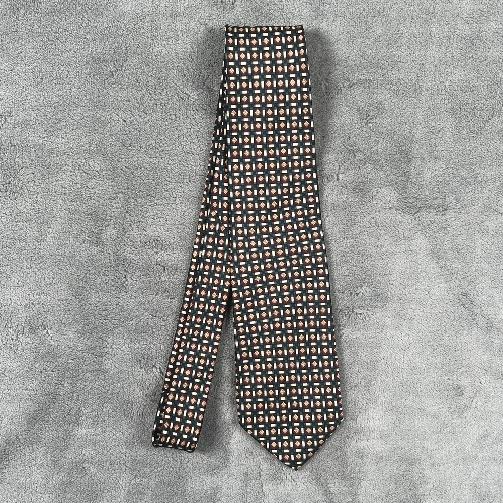Brooks Brothers Men's Tie Multicolor Silk Geometric 1818 Designer Made In USA‎
